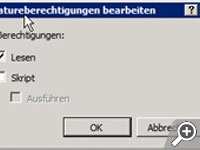 Featureberechtigungen fehlen
