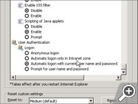 Sicherheitseinstellungen->Benutzeranmeldung (englisch)