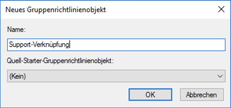 Neues Gruppenrichtlinienobjekt